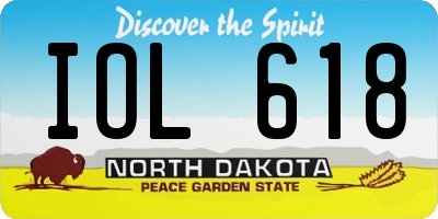 ND license plate IOL618