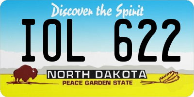 ND license plate IOL622
