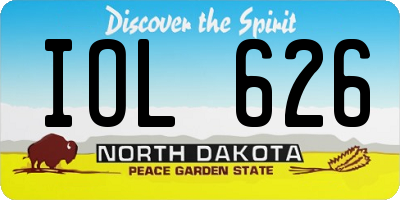 ND license plate IOL626