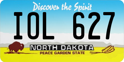 ND license plate IOL627