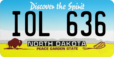 ND license plate IOL636