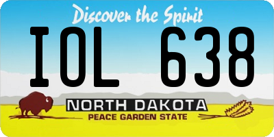 ND license plate IOL638