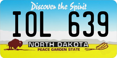 ND license plate IOL639