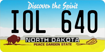 ND license plate IOL640