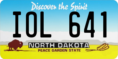ND license plate IOL641
