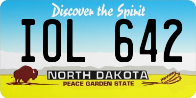 ND license plate IOL642
