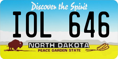 ND license plate IOL646