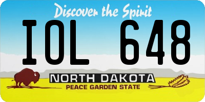 ND license plate IOL648