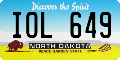 ND license plate IOL649