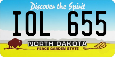 ND license plate IOL655
