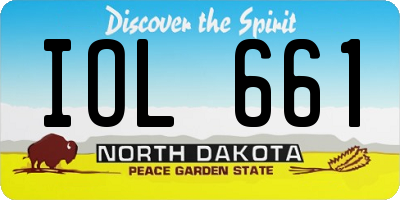 ND license plate IOL661