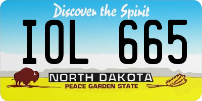 ND license plate IOL665