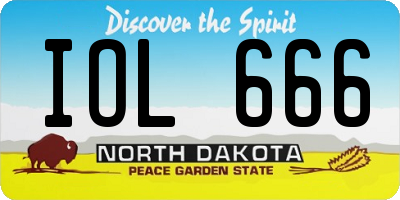 ND license plate IOL666