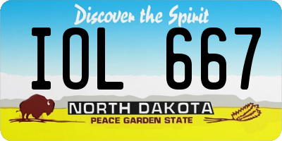 ND license plate IOL667