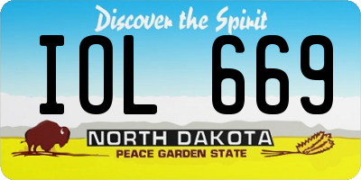 ND license plate IOL669