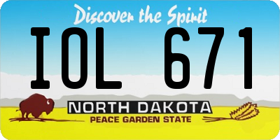 ND license plate IOL671