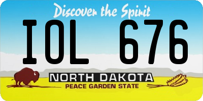 ND license plate IOL676