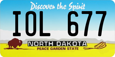 ND license plate IOL677