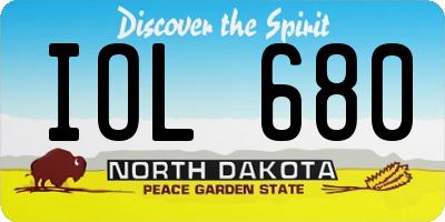 ND license plate IOL680