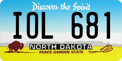 ND license plate IOL681