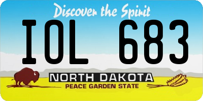 ND license plate IOL683