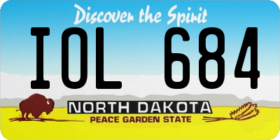 ND license plate IOL684