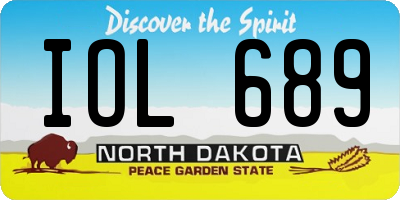 ND license plate IOL689
