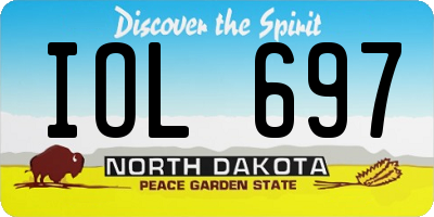 ND license plate IOL697