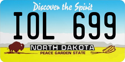 ND license plate IOL699