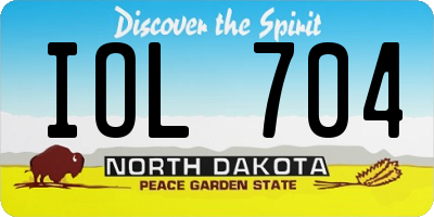 ND license plate IOL704