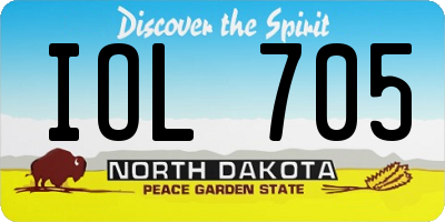 ND license plate IOL705