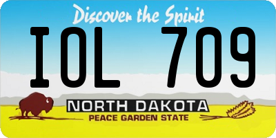 ND license plate IOL709