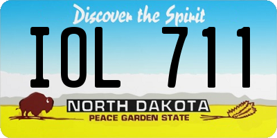 ND license plate IOL711