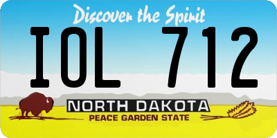 ND license plate IOL712