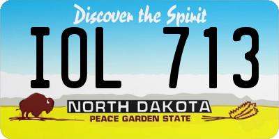 ND license plate IOL713