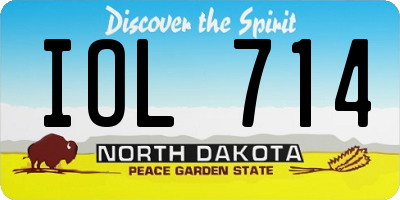 ND license plate IOL714
