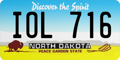 ND license plate IOL716