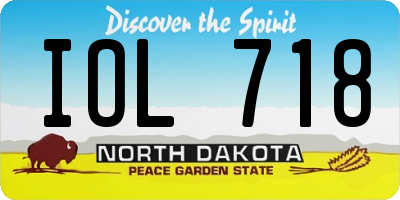 ND license plate IOL718