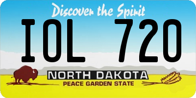 ND license plate IOL720