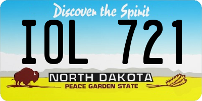 ND license plate IOL721