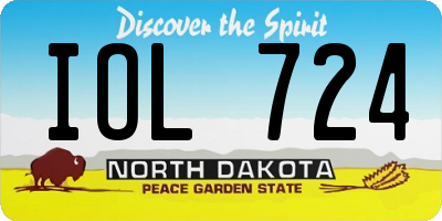 ND license plate IOL724