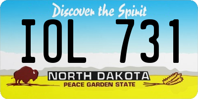 ND license plate IOL731