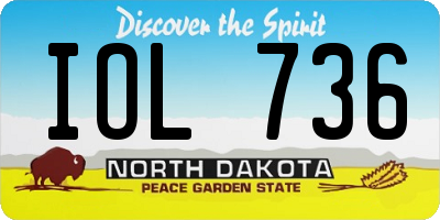 ND license plate IOL736