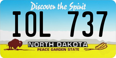 ND license plate IOL737