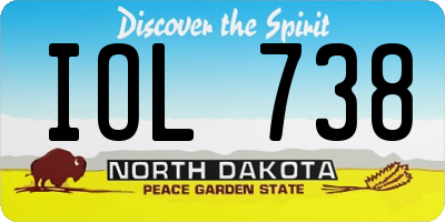 ND license plate IOL738
