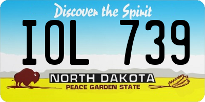 ND license plate IOL739