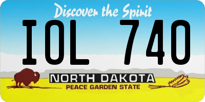 ND license plate IOL740