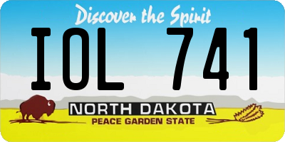 ND license plate IOL741