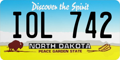 ND license plate IOL742