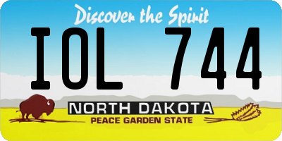 ND license plate IOL744